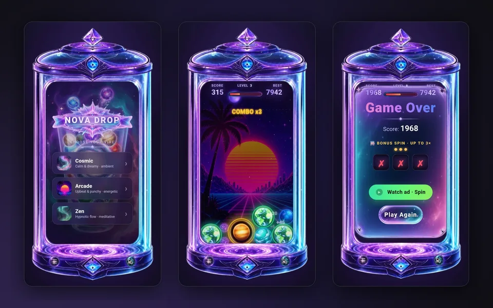 Nova Drop – Merge Puzzle screenshots